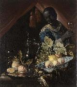 Still-life with peaches and a lemon